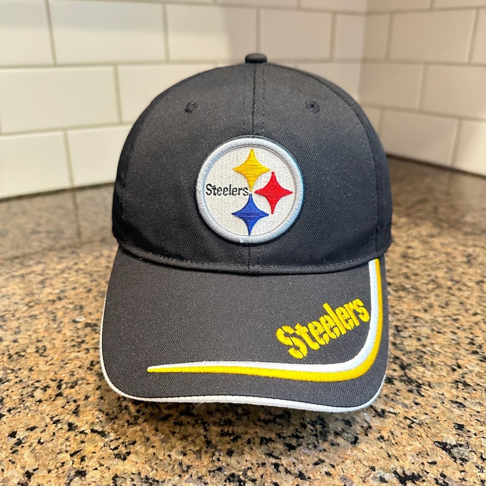 Pittsburgh Steelers NFL Team Apparel Baseball Cap Black Hook & Loop Adjustable